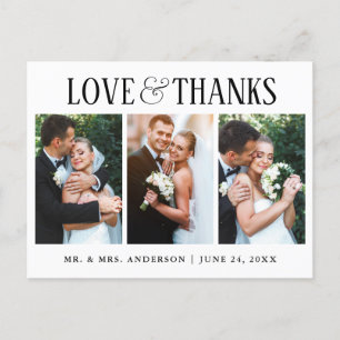 Postal Elegante amor moderno y agradecimiento Boda 3 Foto