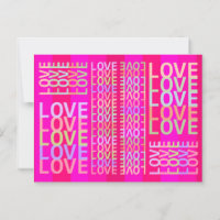 "Elegante "AMOR" Moderno y Colorido sobre Rosa Fue
