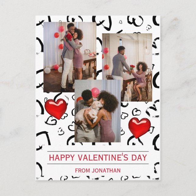 Postal Elegante Amor Romántico Día de San Valentín foto d (Anverso)