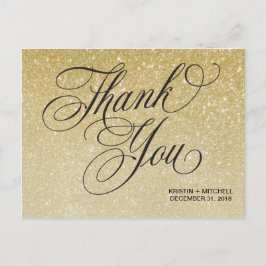 Postal Elegante Año Nuevo Boda Gracias Postcard