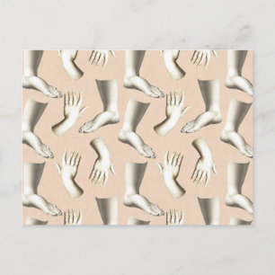 Postal Elegante Antiguo Esgrimiendo Manos Únicas