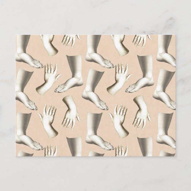 Postal Elegante Antiguo Esgrimiendo Manos Únicas (Anverso)