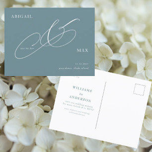 Postal Elegante Anuncio de Boda de Color Violeta Claro