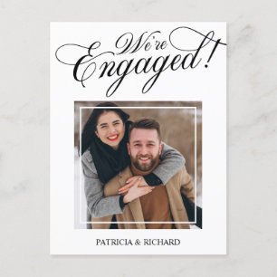 Postal Elegante Anuncio de Compromiso Estamos Comprometid