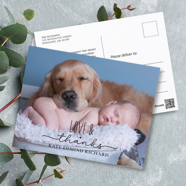 Postal Elegante anuncio mínimo de recién nacidos (Subido por el creador)
