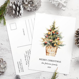 Postal Elegante árbol de Navidad alegre sin foto
