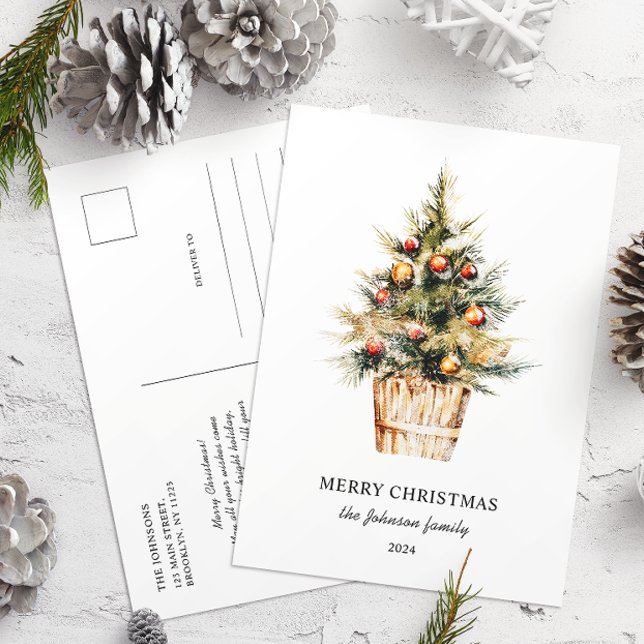 Postal Elegante árbol de Navidad alegre sin foto (Subido por el creador)