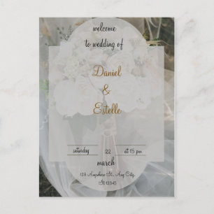 Postal elegante bienvenida de boda personalizada