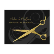 Elegante Black Curls Faux Gold Scissors Nombramien