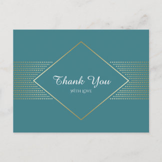 Postal Elegante boda art deco simple gracias