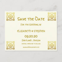 Elegante Boda celta Ivory Faux Gold Celtic Knot