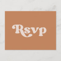 Elegante boda de azúcar marrón retro RSVP