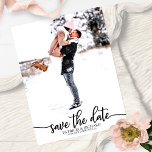 Postal Elegante Boda De Caligrafía Ahorra La Foto De La F<br><div class="desc">Elegante Boda De Caligrafía Ahorra La Postcarta De La Foto De Fecha</div>