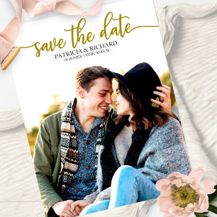 Postal Elegante Boda De Caligrafía Ahorra La Foto De La F