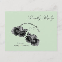 Postal Elegante Boda de color de agua de sabio negro