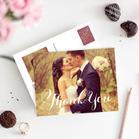 Elegante Boda de escritura blanca. Gracias