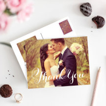 Elegante Boda de escritura blanca. Gracias