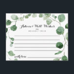 Postal Elegante Boda de Eucalipto Verde Minimalista<br><div class="desc">Esta elegante tarjeta minimalista de asesoramiento boda de eucalipto verde es perfecta para un boda moderno. El diseño presenta una acuarela de hojas y ramas de eucaliptos botánicos elegantes dibujadas a mano. Estas tarjetas son perfectas para un boda, una ducha de novia, una ducha de bebé, una fiesta de graduación...</div>