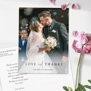 Postal Elegante Boda de fotos personalizado gracias