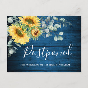Postal Elegante Boda de girasoles Eucalipto pospuesto