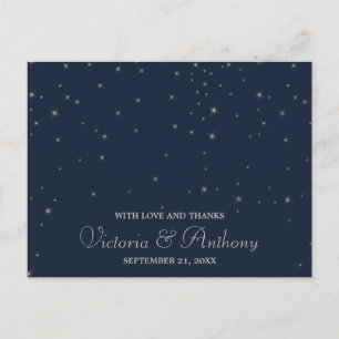 Postal Elegante Boda de la Marina y las Estrellas de Plat