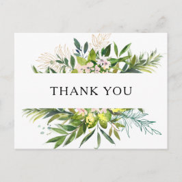Postal Elegante Boda de la vegetación de oliva Gracias Po