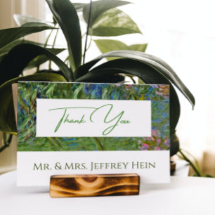 Postal Elegante Boda de Monet Waterlilies Botánico