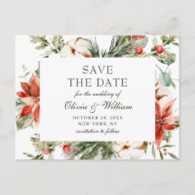 Elegante Boda de Pino de la Poinsettia Roja Salva