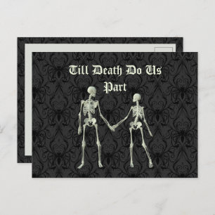 Postal Elegante Boda de Skeletons Guardar la fecha