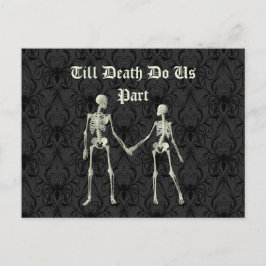 Postal Elegante Boda de Skeletons Guardar la fecha