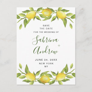 Postal Elegante Boda De Verdor De Los Lemones Salven La F