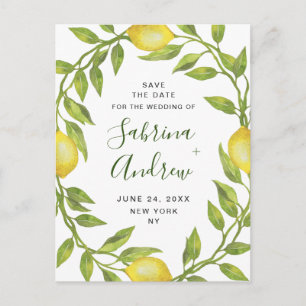 Postal Elegante Boda De Verdor De Los Lemones Salven La F