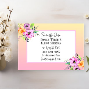 Postal Elegante boda floral de Petunias salva la fecha