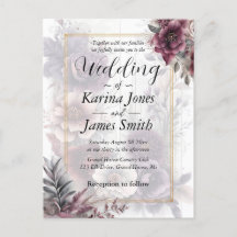 Elegante Boda floral morado, rosa y marrón