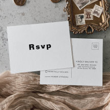 Elegante Boda Formal minimalista Rsvp
