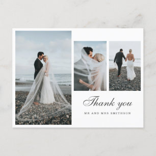 Postal Elegante Boda fotográfico Gracias