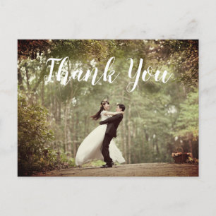 Postal Elegante Boda fotográfico Gracias Postcard