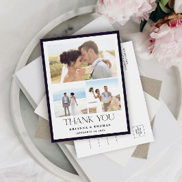 Postal Elegante Boda fotográfico Gracias Postcard