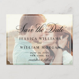 Postal Elegante boda Minimalista salva la foto de la fech