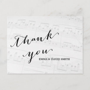 Postal Elegante Boda musical Gracias