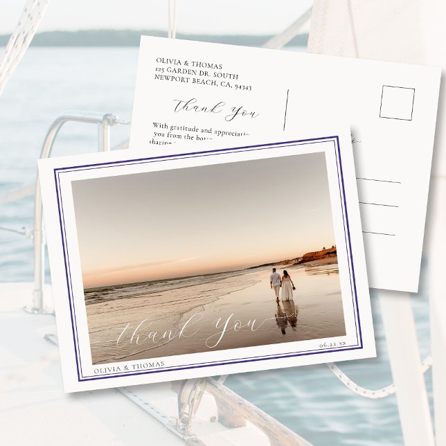 Postal Elegante Boda Náutico de destino de playa (Subido por el creador)