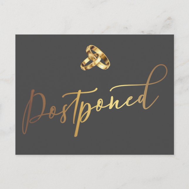 Postal Elegante Boda postpuesto simple (Anverso)