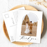 Postal Elegante Boda simple Gracias Postcard<br><div class="desc">Expresar su gratitud con nuestra Elegante, Simple Boda Gracias Postcard. Esta postal es una hermosa manera de agradecer a sus invitados, con caligrafía elegante y su foto boda favorita. Su sofisticado diseño añade un toque de clase, haciendo que su sincero aprecio sea aún más memorable. Esta postal es el toque...</div>