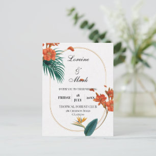 Postal Elegante Boda tropical floral