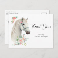 Elegante Boho Blanco Horse Floral Gracias