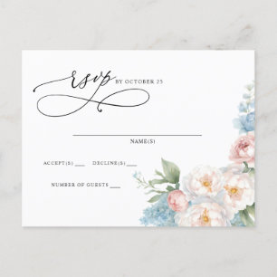 Postal Elegante Boho Summer Spring Rubor Floral RSVP