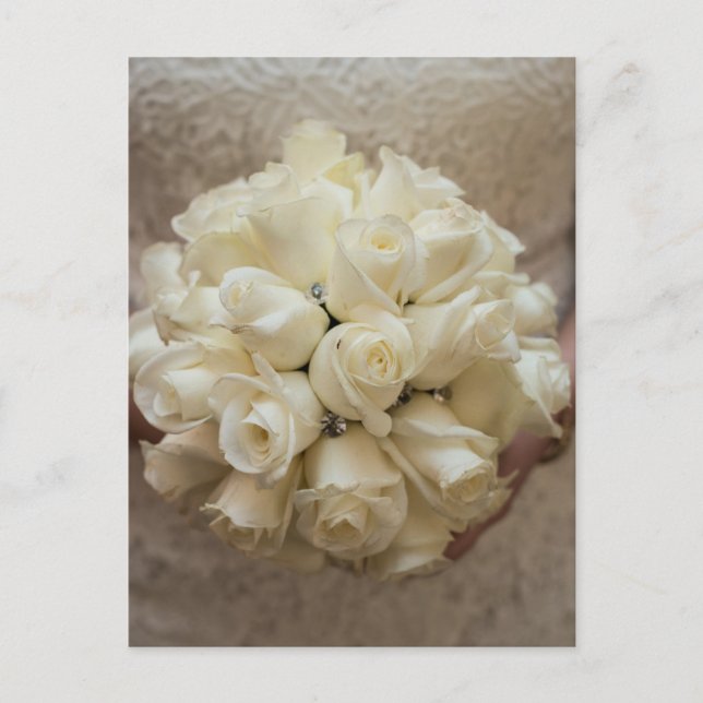Postal Elegante Bouquet de Novias Blancas (Anverso)