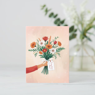 Postal Elegante Bouquet floral Día de la Madre