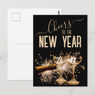 Postal Elegante “Brindis por el Año Nuevo”