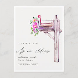 Postal Elegante Buzón de Buzón Floral Rosa Vivo que me he